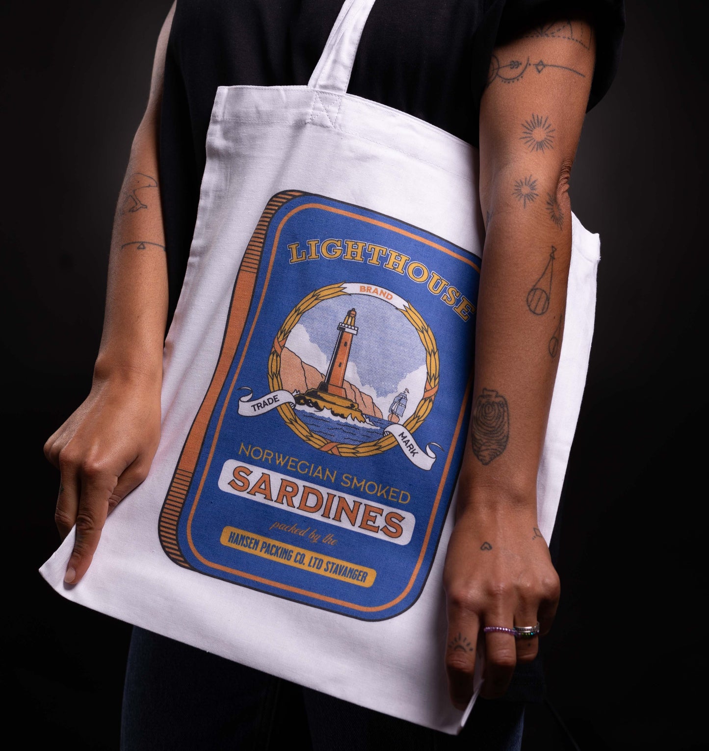 Lighthouse Sardines Tote Bag