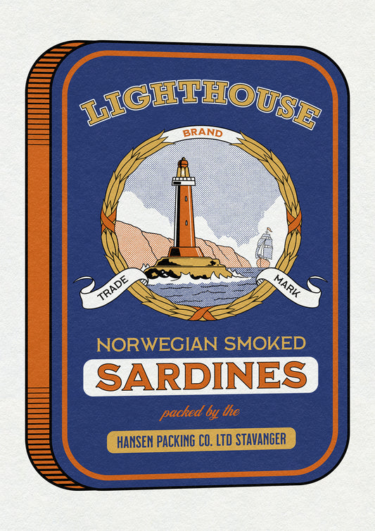 Lighthouse Sardines Art Print